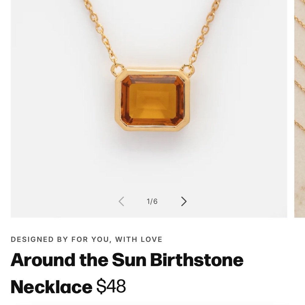 Citrine Around the Sun Birthstone necklace